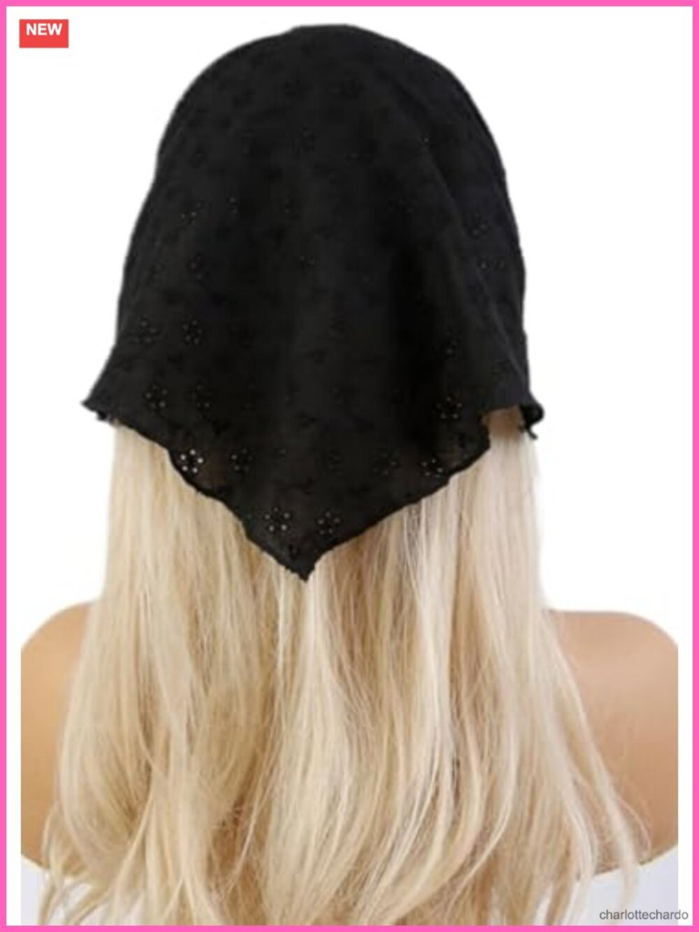 Huachi Lace Head Scarf Bandana Headband Tie-Back Adjustable Soft Fabric Boho